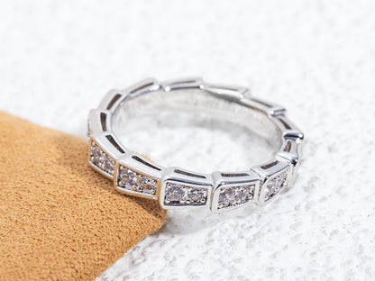 [⭐Corinne]SERPENTI RING SILVER DIAMOND PAVED 3MM
