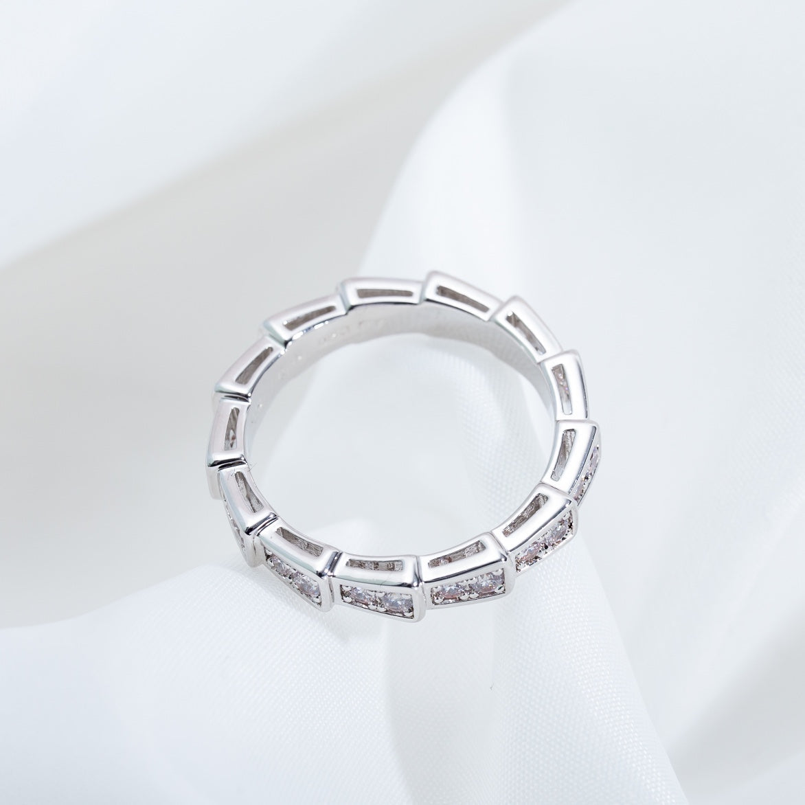 [⭐Corinne]SERPENTI RING SILVER DIAMOND PAVED 3MM