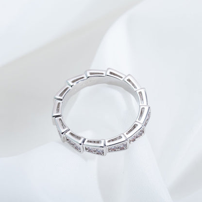 [⭐Corinne]SERPENTI RING SILVER DIAMOND PAVED 3MM