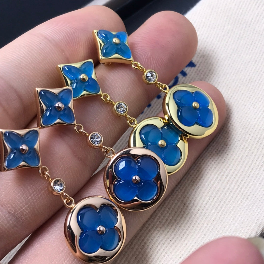 [⭐Corinne]STAR AND SUN AGATE DIAMOND EARRINGS