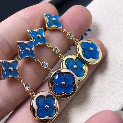 [⭐Corinne]STAR AND SUN AGATE DIAMOND EARRINGS