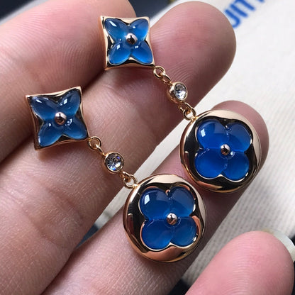 [⭐Corinne]STAR AND SUN AGATE DIAMOND EARRINGS