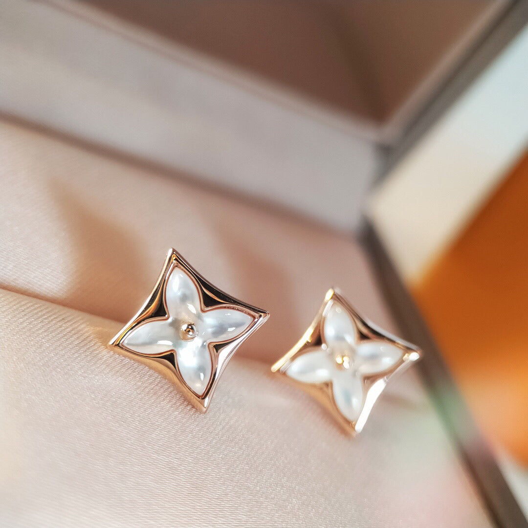 [⭐Corinne]STAR MOP PINK GOLD EARRINGS