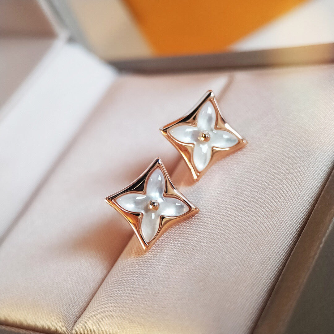 [⭐Corinne]STAR MOP PINK GOLD EARRINGS