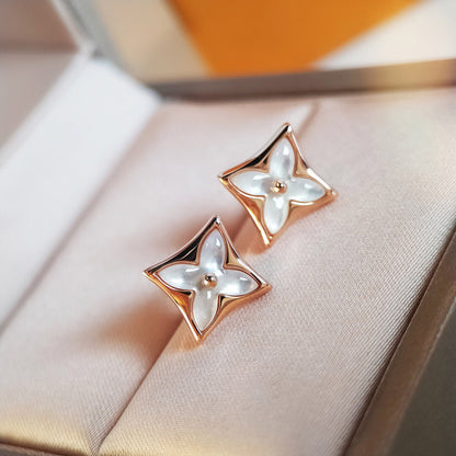 [⭐Corinne]STAR MOP PINK GOLD EARRINGS