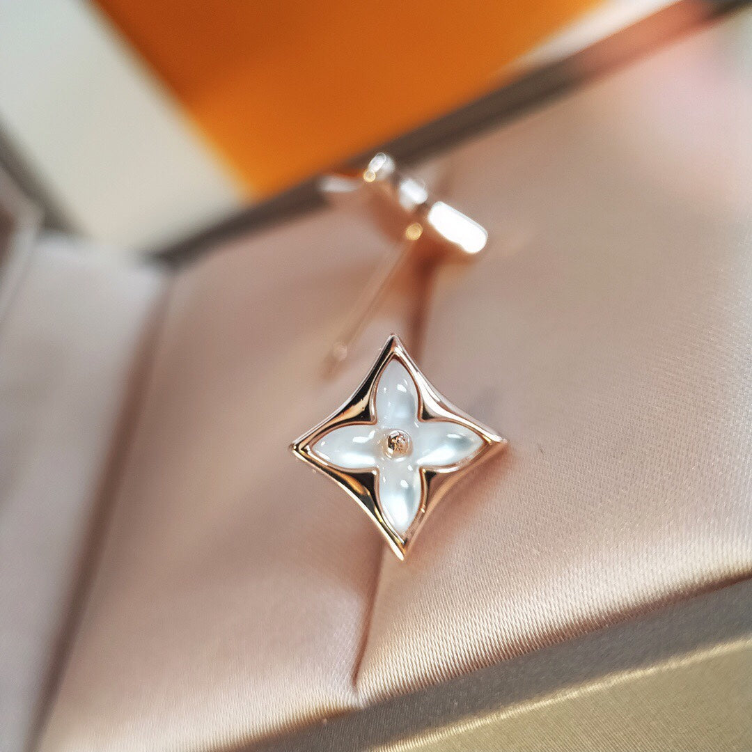 [⭐Corinne]STAR MOP PINK GOLD EARRINGS