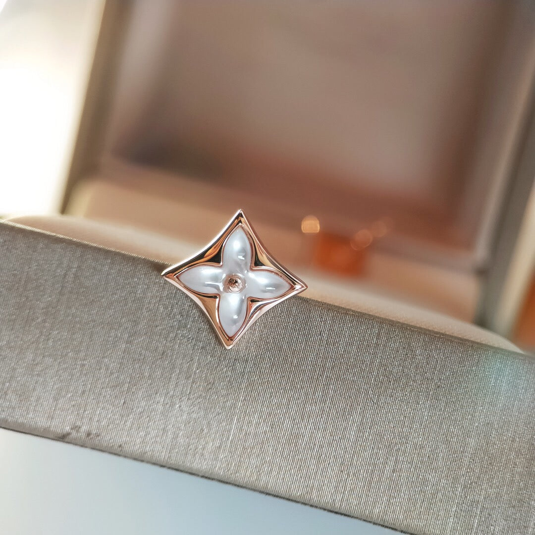 [⭐Corinne]STAR MOP PINK GOLD EARRINGS