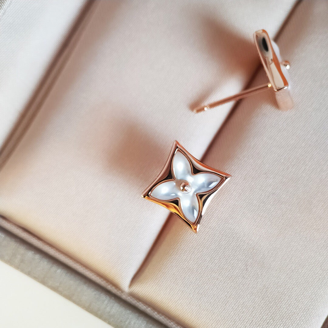 [⭐Corinne]STAR MOP PINK GOLD EARRINGS