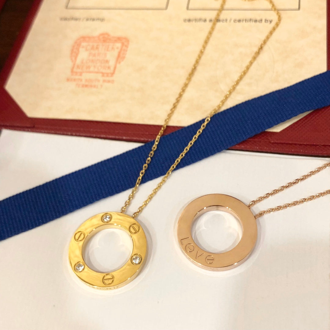 [⭐Corinne]LOVE NECKLACE 16MM 3 DIAMONDS