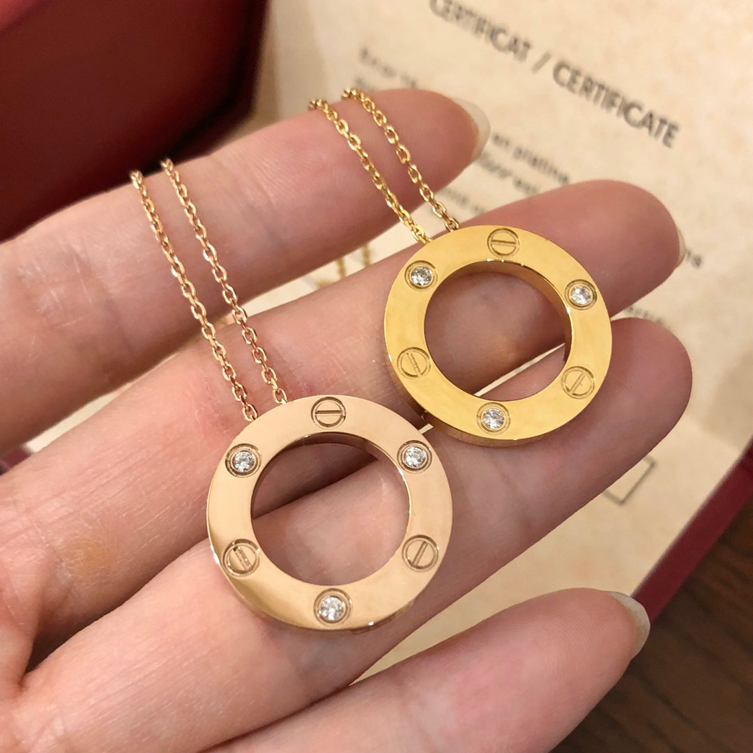 [⭐Corinne]LOVE NECKLACE 16MM 3 DIAMONDS