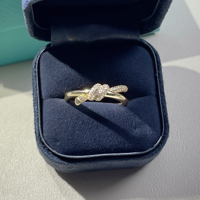 [Corinne]KNOT RING DOUBLE ROW GOLD DIAMOND