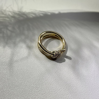 [Corinne]KNOT RING DOUBLE ROW GOLD DIAMOND