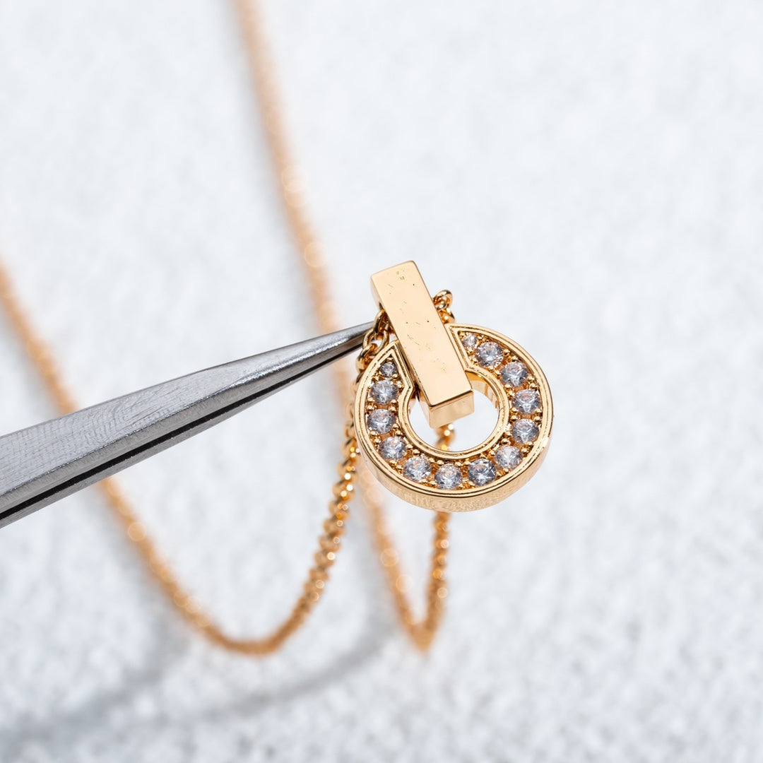 [⭐Corinne]GARI NECKLACE PINK GOLD DIAMOND