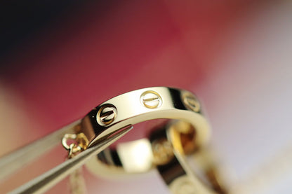[⭐Corinne]LOVE NECKLACE DOUBLE RING GOLD