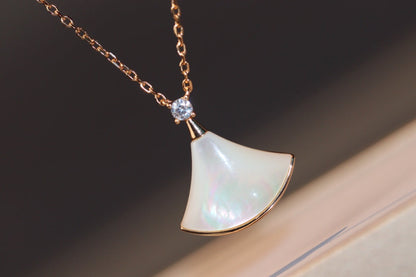 [⭐Corinne]DREAM NECKLACE WHITE MOP PINK GOLD 1 DIAMOND
