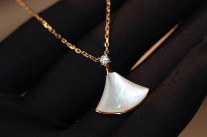 [⭐Corinne]DREAM NECKLACE WHITE MOP PINK GOLD 1 DIAMOND