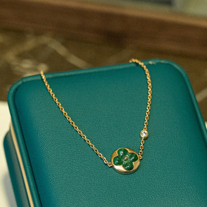[⭐Corinne]SUN MALACHITE 1 DIAMOND PINK GOLD BRACELET