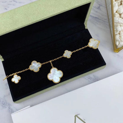 [⭐Corinne]MAGIC CLOVER MOP GOLD BRACELET 5 MOTIFS