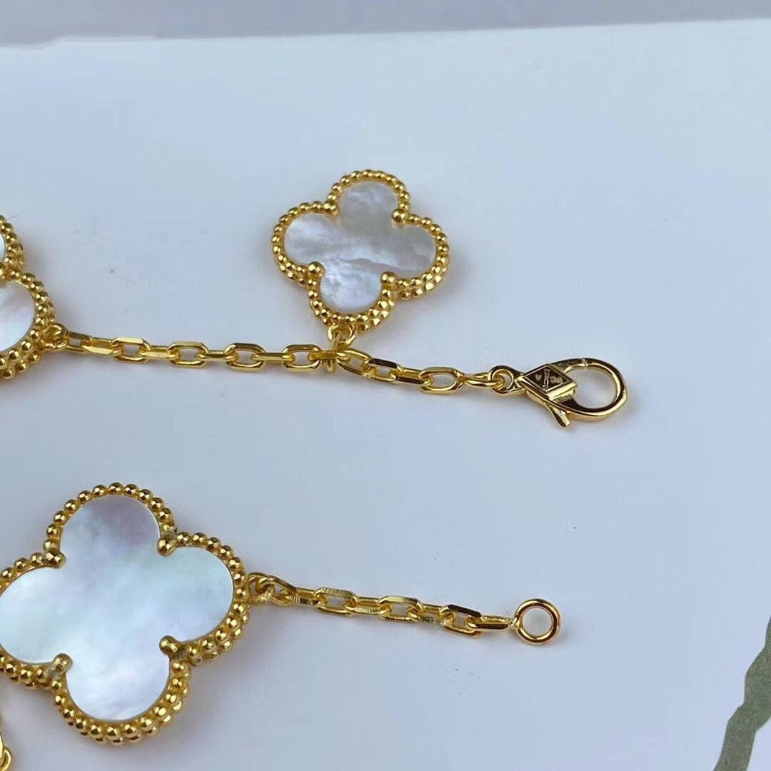 [⭐Corinne]MAGIC CLOVER MOP GOLD BRACELET 5 MOTIFS