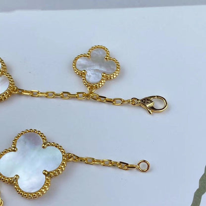 [⭐Corinne]MAGIC CLOVER MOP GOLD BRACELET 5 MOTIFS