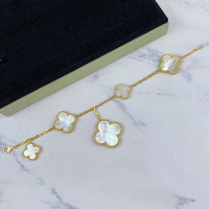 [⭐Corinne]MAGIC CLOVER MOP GOLD BRACELET 5 MOTIFS