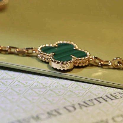 [⭐Corinne] CLOVER 5 MOTIF MALACHITE BRACELET COLLECTION