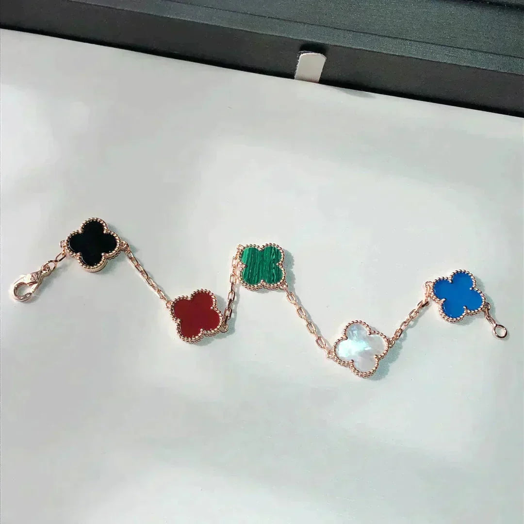 [⭐Corinne]CLOVER 5 MOTIFS MULTICOLOR BRACELET