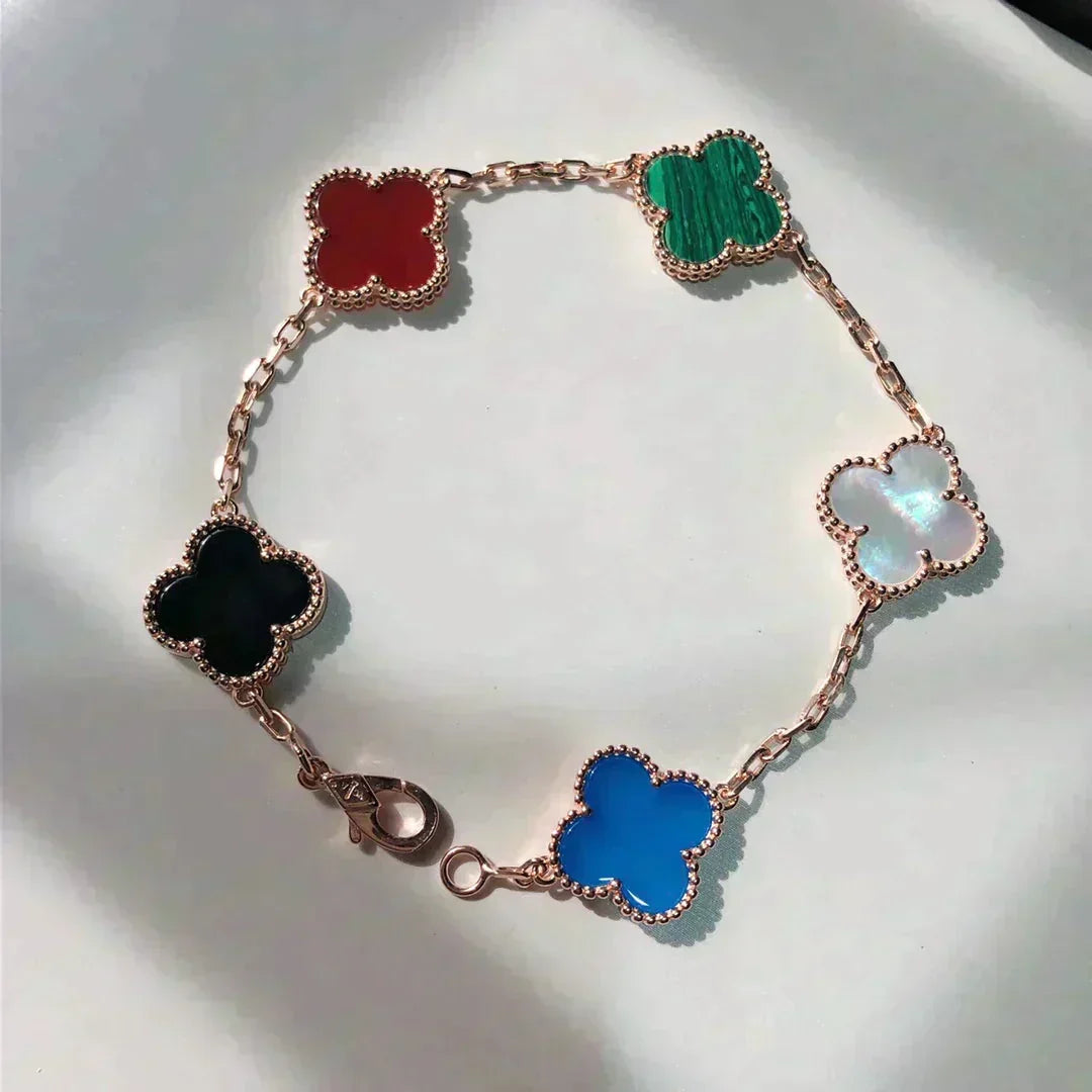 [⭐Corinne]CLOVER 5 MOTIFS MULTICOLOR BRACELET