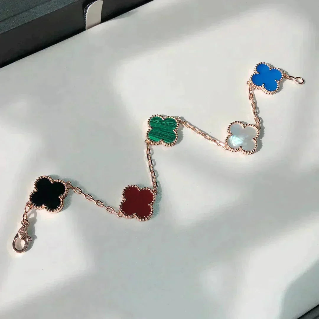 [⭐Corinne]CLOVER 5 MOTIFS MULTICOLOR BRACELET
