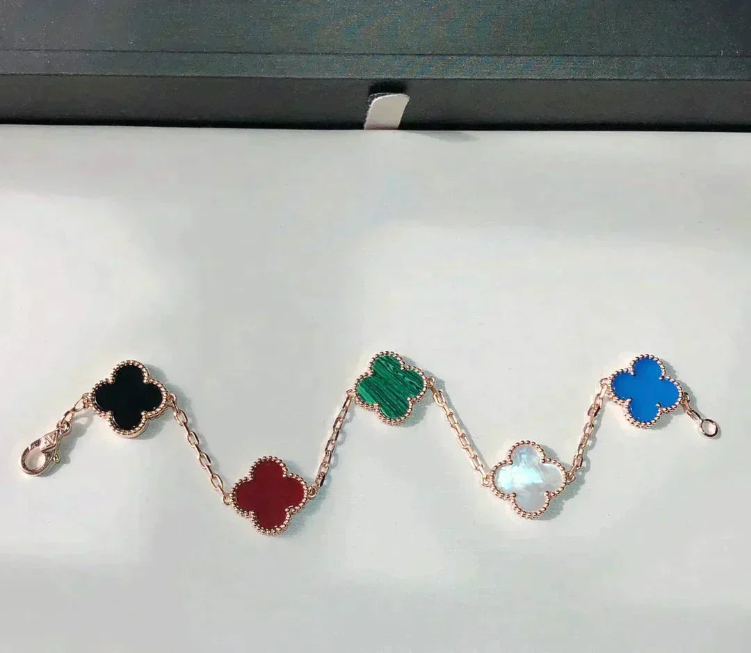 [⭐Corinne]CLOVER 5 MOTIFS MULTICOLOR BRACELET
