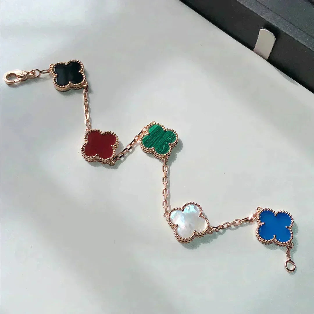 [⭐Corinne]CLOVER 5 MOTIFS MULTICOLOR BRACELET