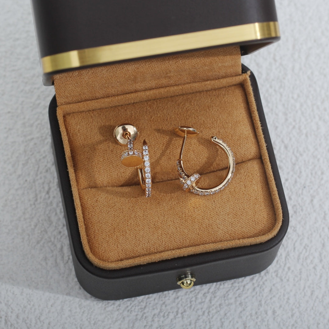 [⭐Corinne]JUSTE EARRINGS 12.75MM PINK GOLD DIAMOND