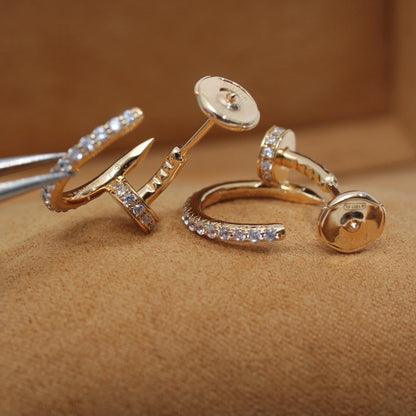 [⭐Corinne]JUSTE EARRINGS 12.75MM PINK GOLD DIAMOND