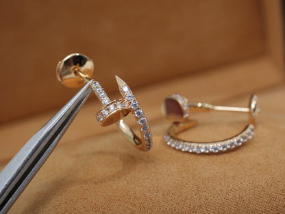 [⭐Corinne]JUSTE EARRINGS 12.75MM PINK GOLD DIAMOND