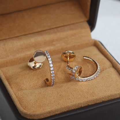 [⭐Corinne]JUSTE EARRINGS 12.75MM PINK GOLD DIAMOND