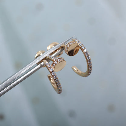 [⭐Corinne]JUSTE EARRINGS 12.75MM PINK GOLD DIAMOND