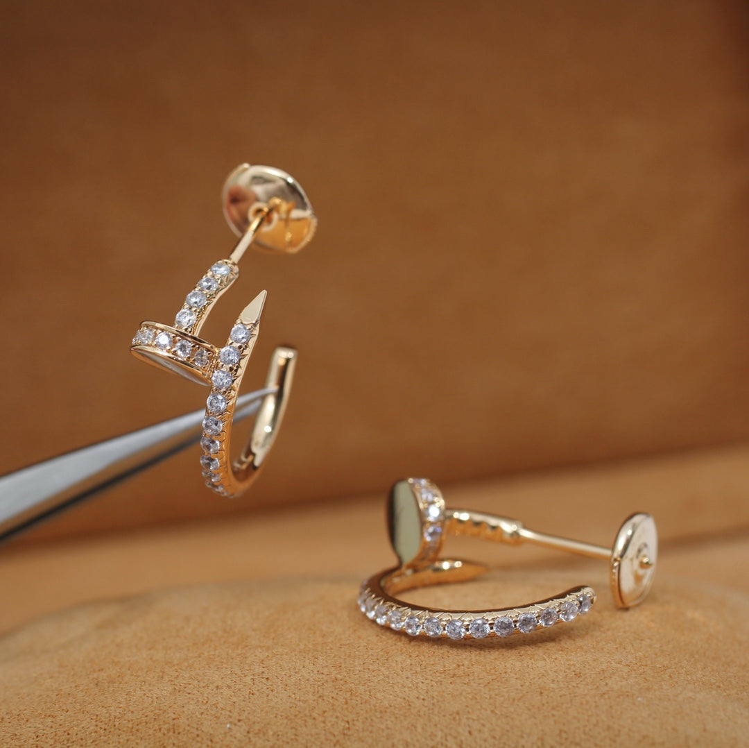[⭐Corinne]JUSTE EARRINGS 12.75MM PINK GOLD DIAMOND