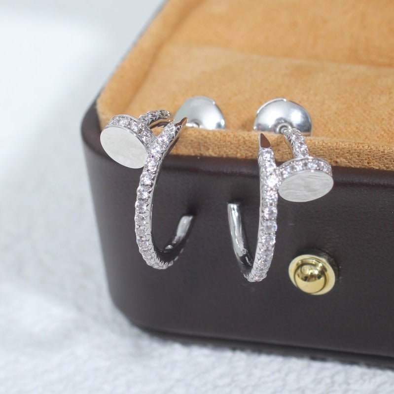 [⭐Corinne]JUSTE EARRINGS 12.75MM SILVER DIAMOND