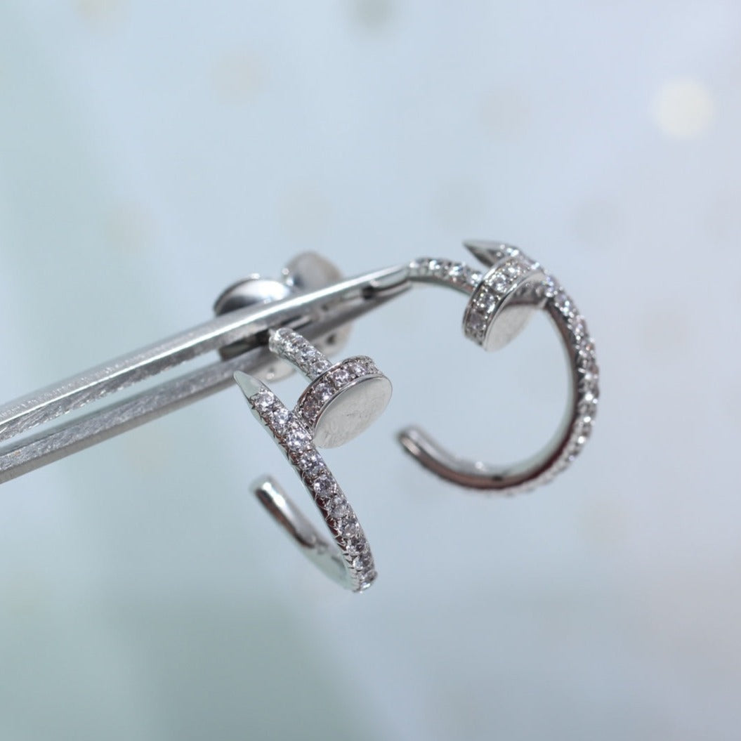 [⭐Corinne]JUSTE EARRINGS 12.75MM SILVER DIAMOND
