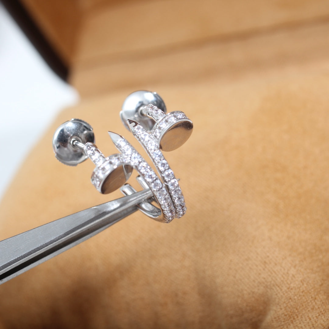 [⭐Corinne]JUSTE EARRINGS 12.75MM SILVER DIAMOND