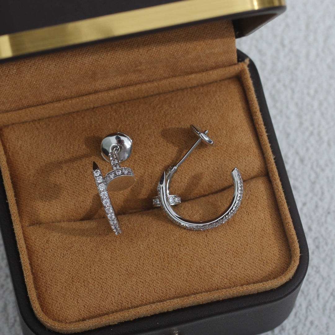 [⭐Corinne]JUSTE EARRINGS 12.75MM SILVER DIAMOND