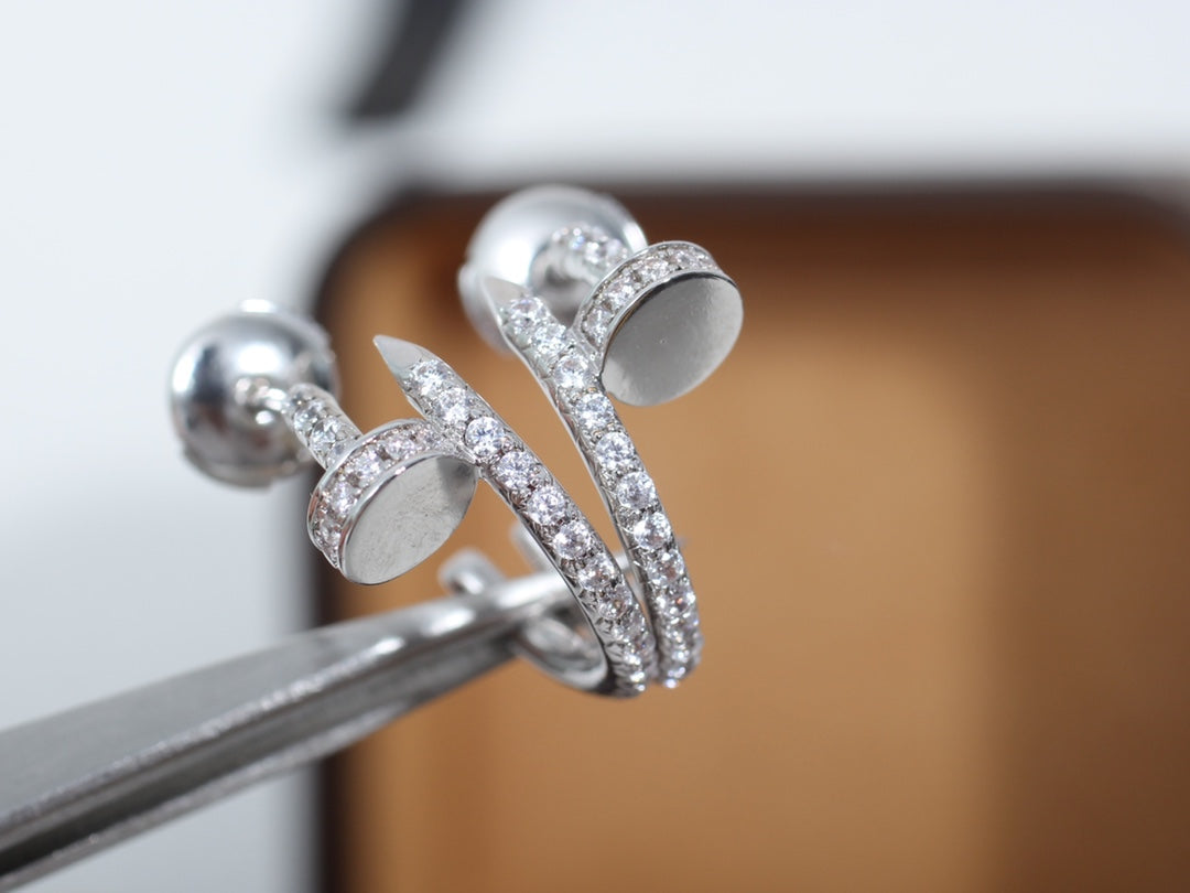 [⭐Corinne]JUSTE EARRINGS 12.75MM SILVER DIAMOND
