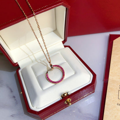 [⭐Corinne]JUSTE NECKLACE GOLD RED DIAMONDS