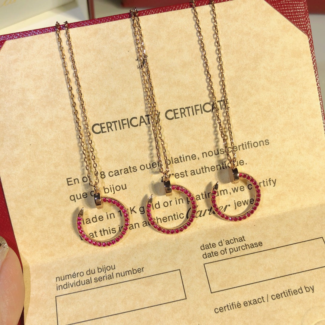 [⭐Corinne]JUSTE NECKLACE GOLD RED DIAMONDS