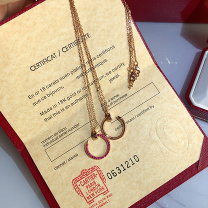 [⭐Corinne]JUSTE NECKLACE GOLD RED DIAMONDS