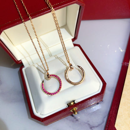 [⭐Corinne]JUSTE NECKLACE GOLD RED DIAMONDS