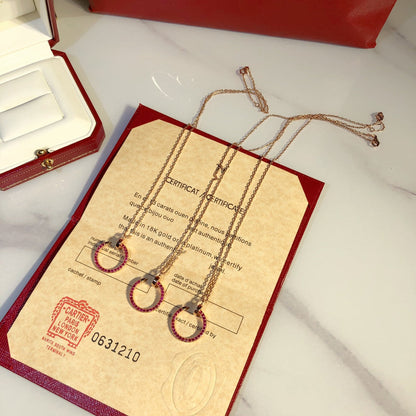 [⭐Corinne]JUSTE NECKLACE GOLD RED DIAMONDS