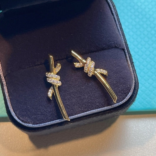 [Corinne]KNOT EARRINGS GOLD DIAMOND