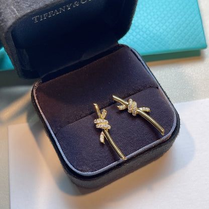 [Corinne]KNOT EARRINGS GOLD DIAMOND