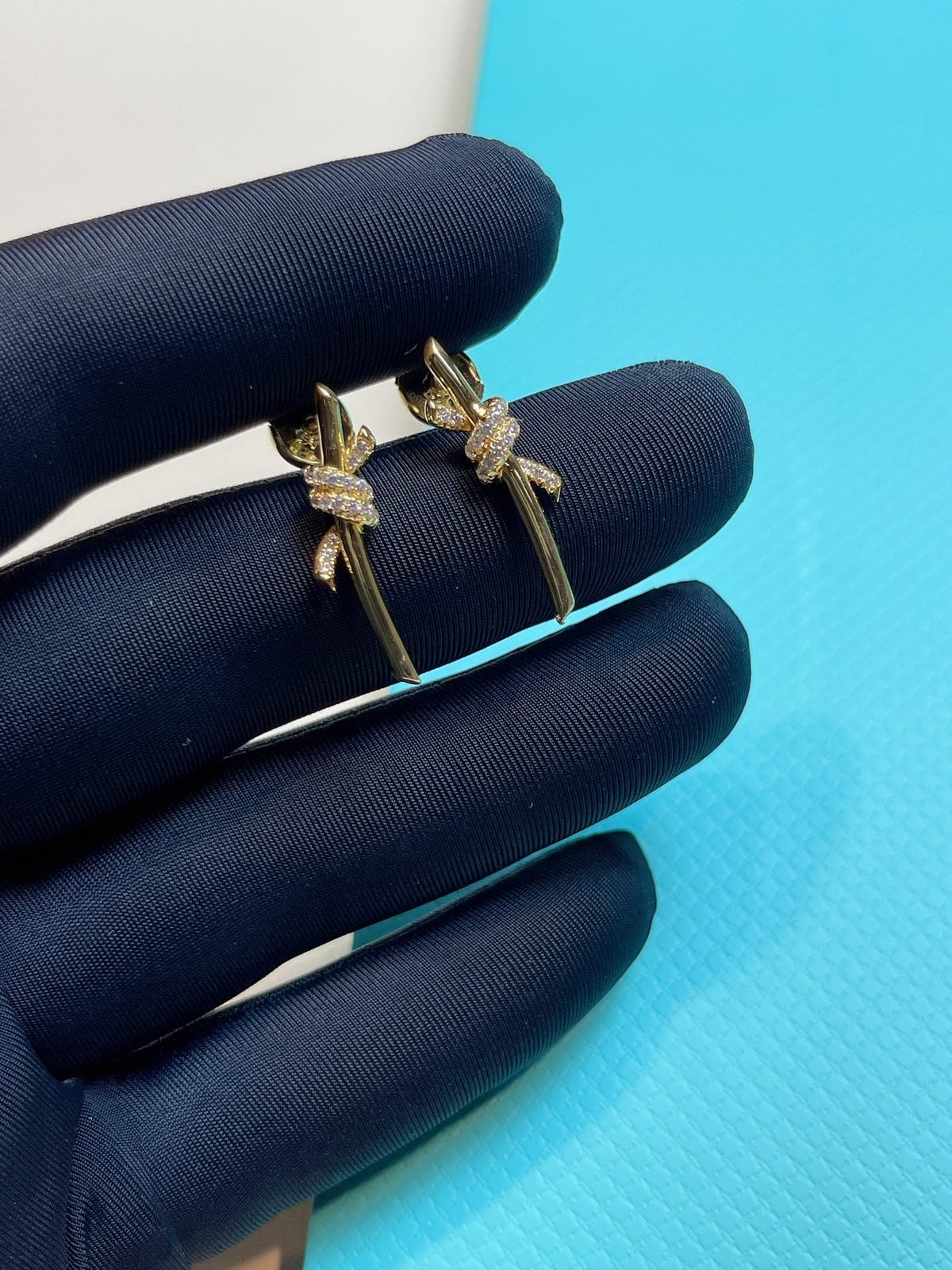 [Corinne]KNOT EARRINGS GOLD DIAMOND